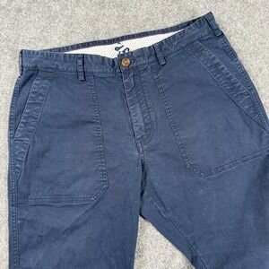 Brooks Borther Pants W34 L30 Blue Casual Chino Utility Straight Leg Stretch Mens